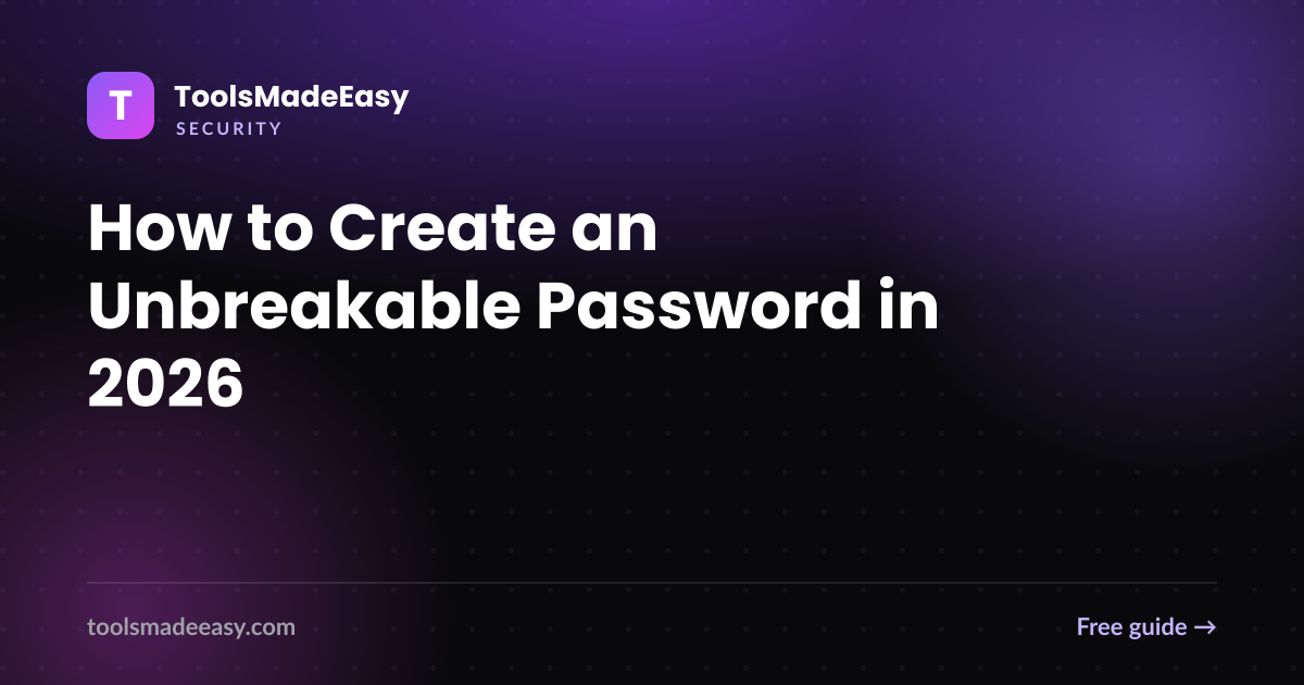 How to Create an Unbreakable Password in 2026
